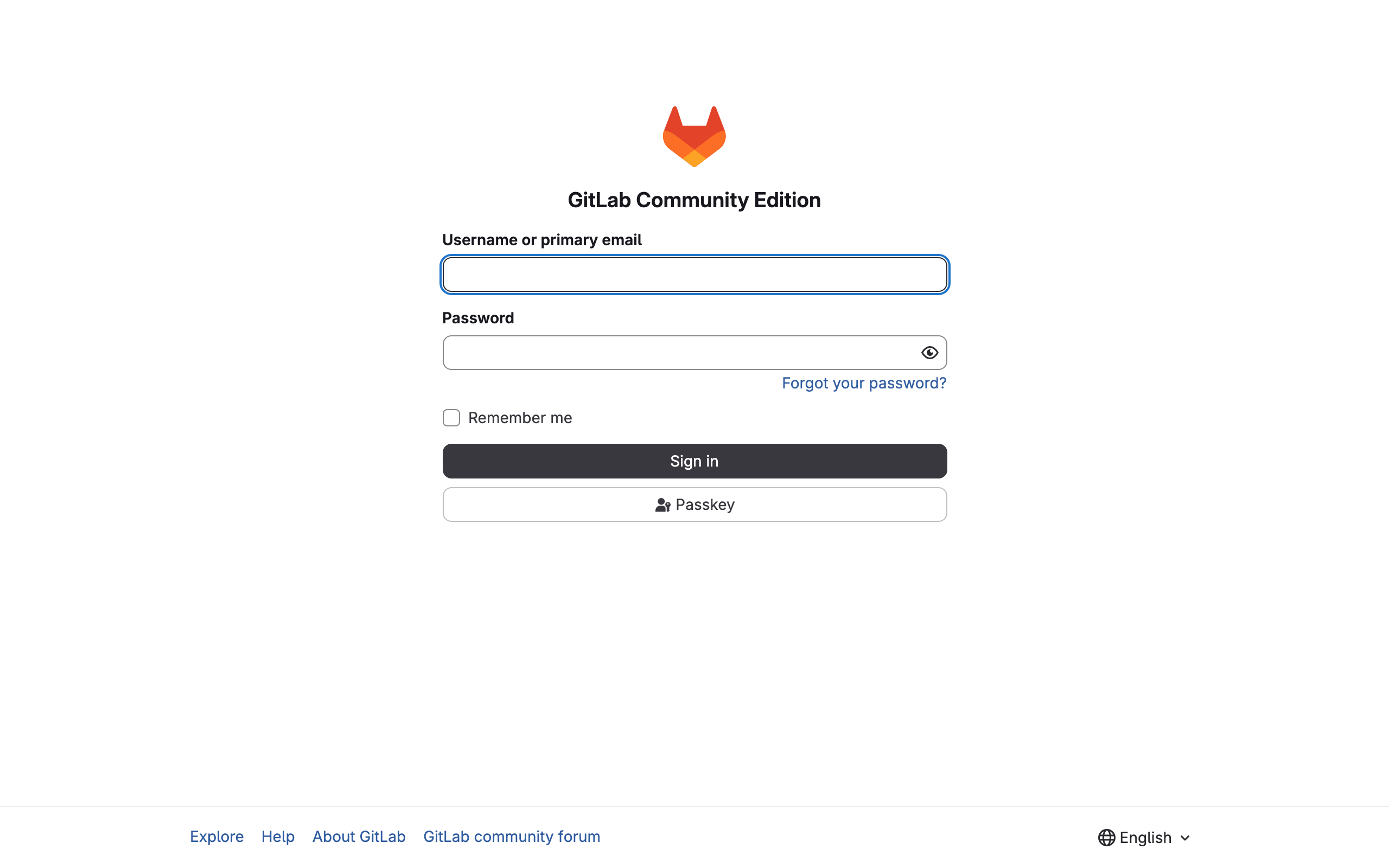 GitLabのサインイン画面